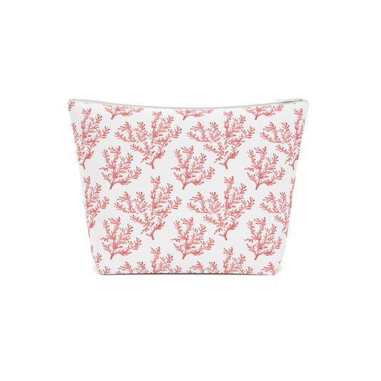 Coral Pattern Cotton Cosmetic Bag