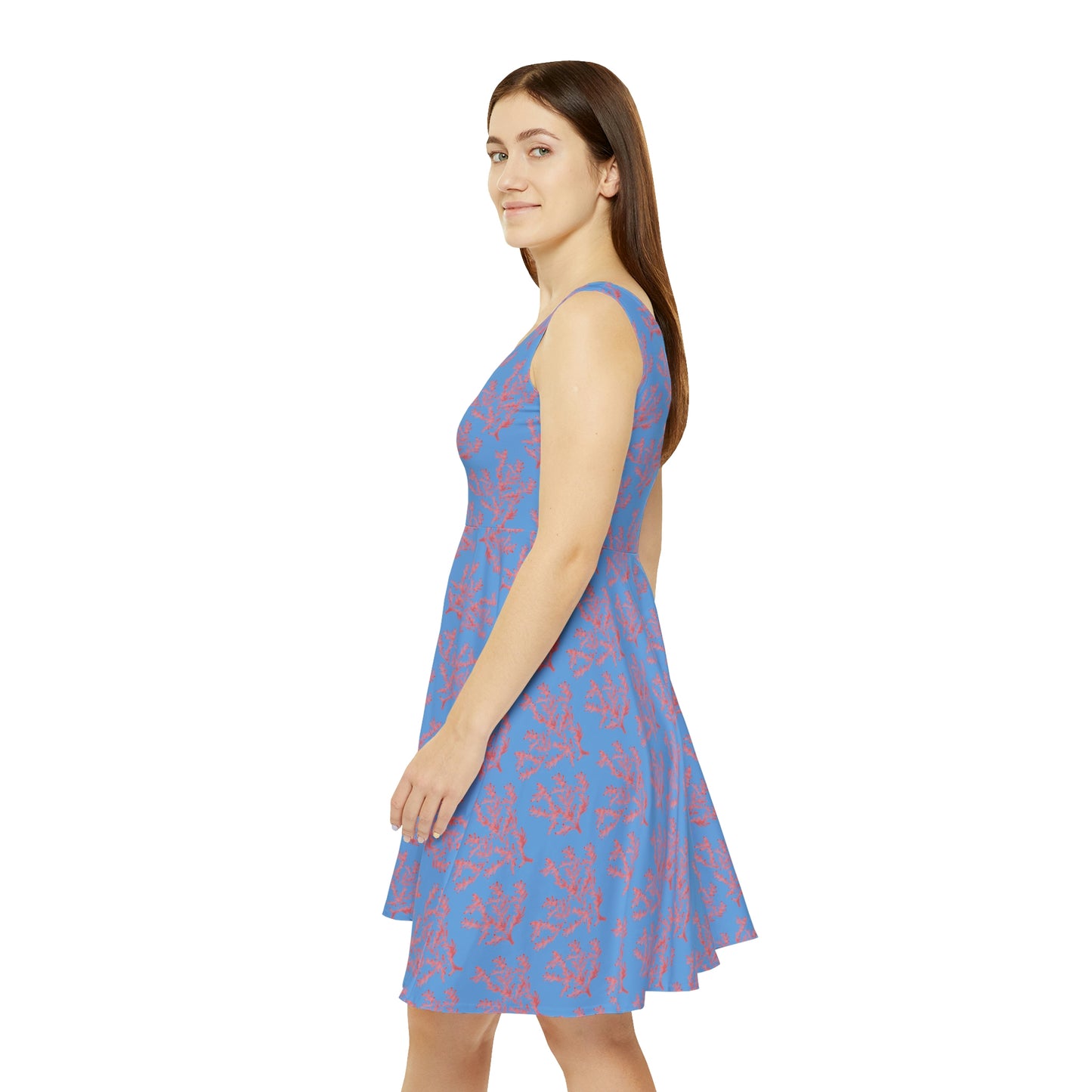 Women's Blue Coral Skater Dress