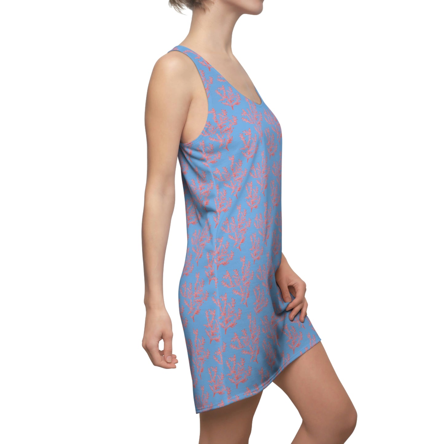 Women's Cut & Sew Blue Coral Racerback Dress