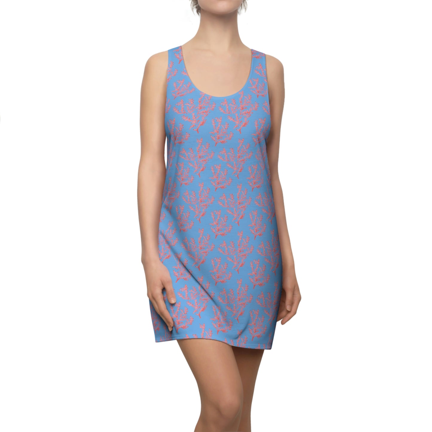 Women's Cut & Sew Blue Coral Racerback Dress