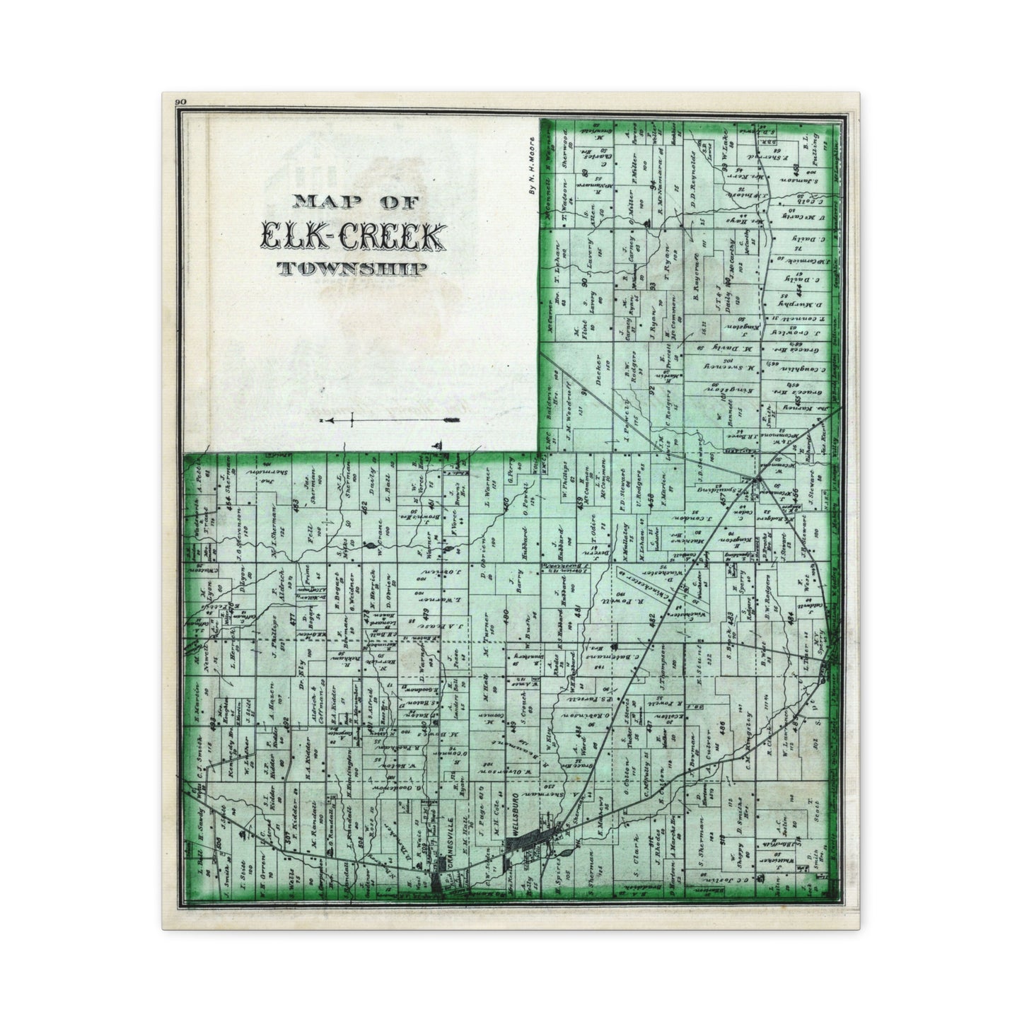Elk Creek Canvas Map