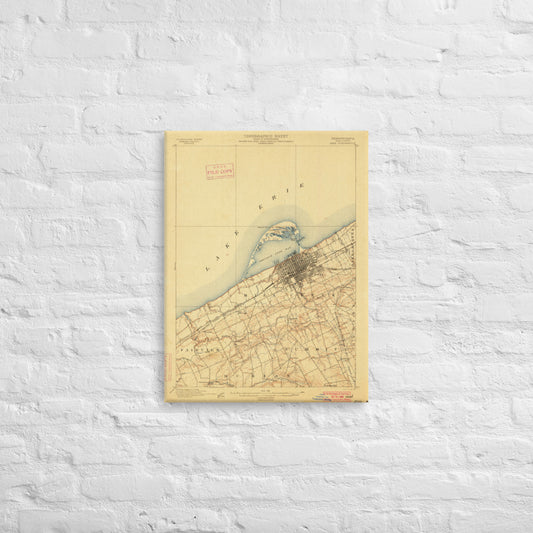 Old World Erie Map - Canvas