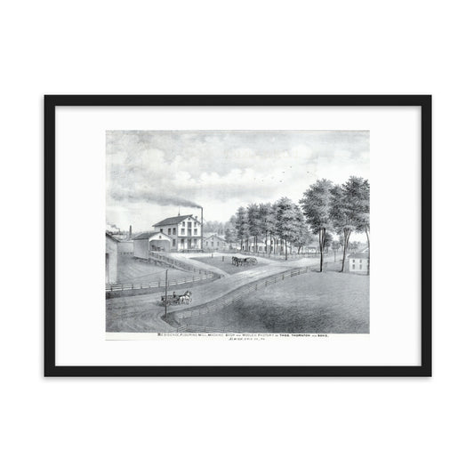 Residence, Flouring Mill, Machine Shop & Woolen Factory of Thos Thorton & Sons - Framed Print