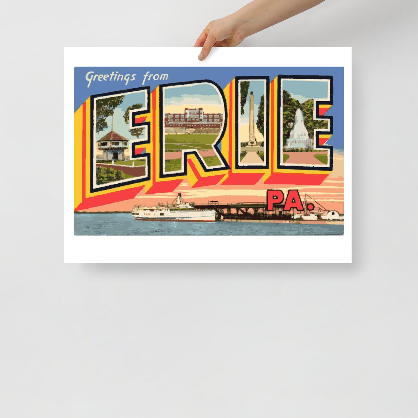 Vintage Erie Postcard Poster