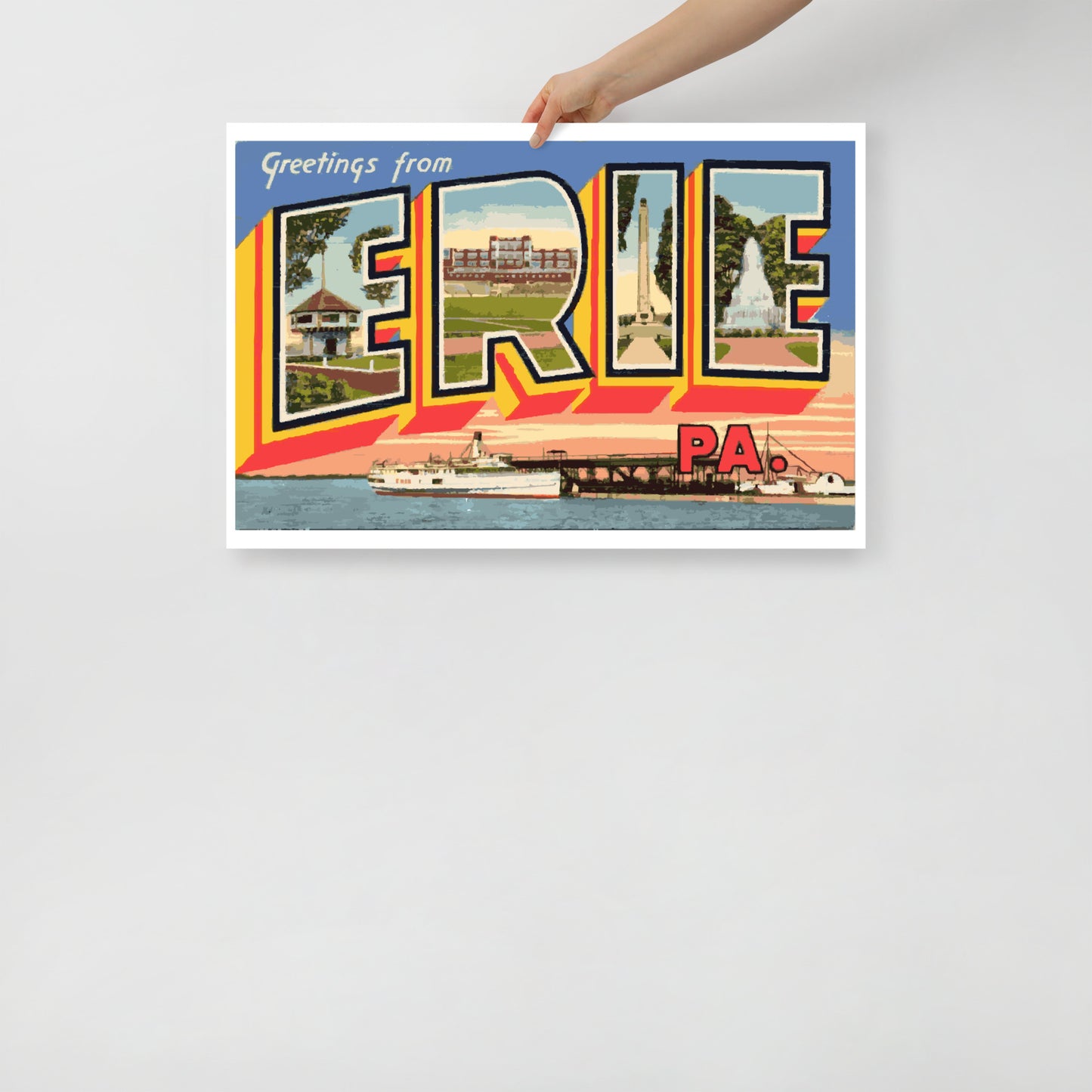 Vintage Erie Postcard Poster